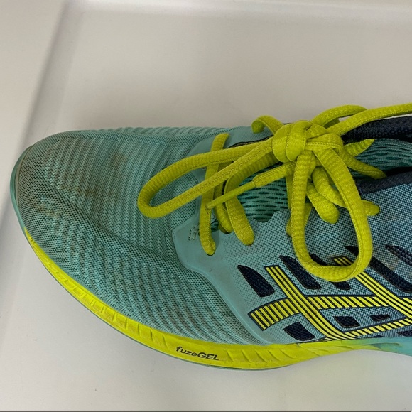 Asics Women’s FuseX Blue Yellow Running Shoes Size 7.5 - Picture 2 of 11